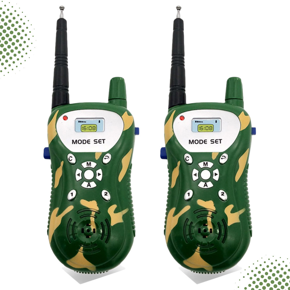 Kids Outdoor Voices - 2個入り子供用インターホンハンドヘルドトランシーバー、自動周波数設定、明確なボタン配置、音声機能、屋外用