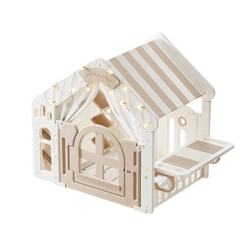 Kids Outdoor Tent - 現代的な屋内外兼用幼児用プラスチック製テント、キューブハウス、プレイハウス、秘密基地付きキャッスル、ゲームプレイ用プレイハウス