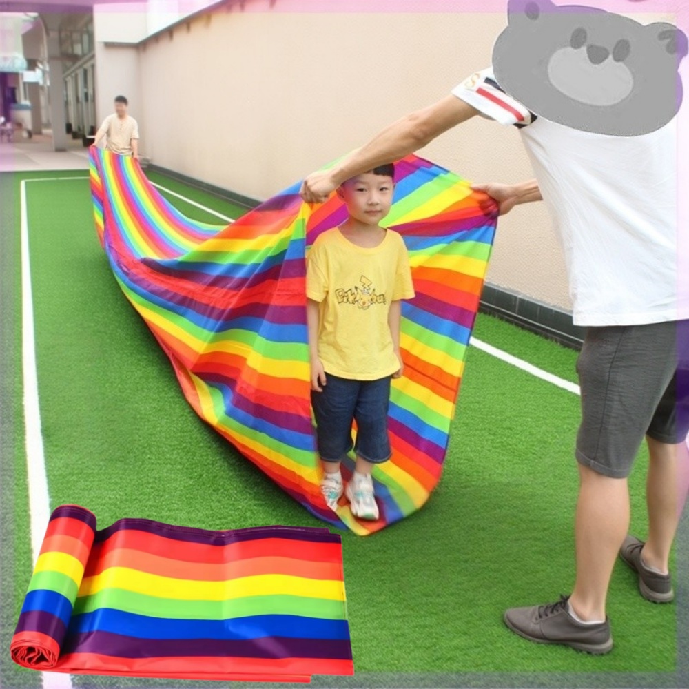 Kids Outdoor Tunnel - 3/5/8 メートルカラフルなレインボーキッズプレイクロールトンネル子供ゲームスポーツおもちゃポータブル滑らかな布屋外屋内アクティビティおもちゃ