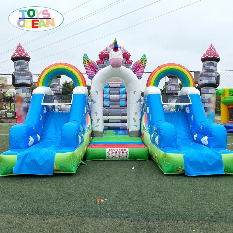 Kids Outdoor House With Slide - 特注大型屋外遊具 キッズ用インフレータブル バウンスハウス ジャンピングキャッスル コンボスライド 販売中