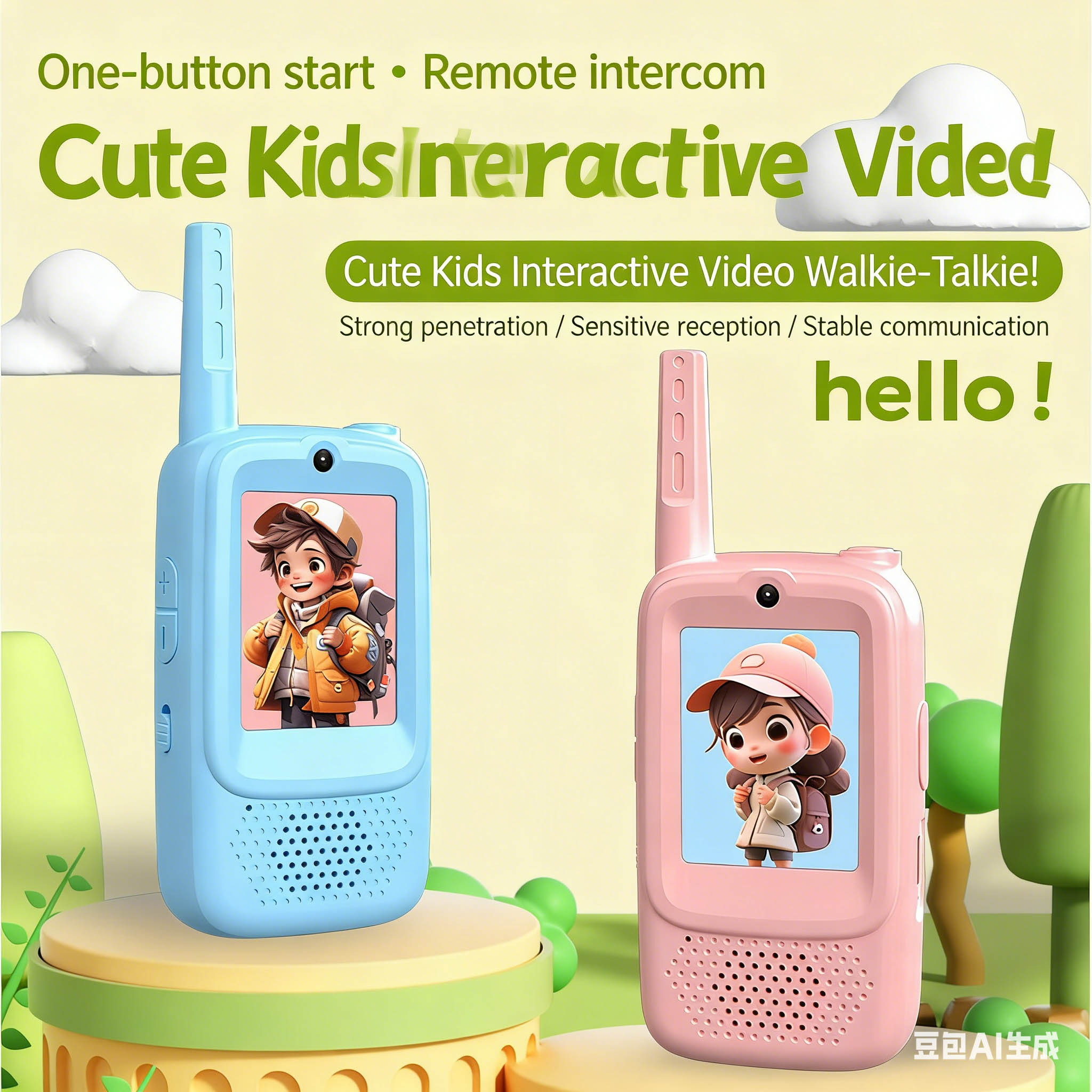 Kids Outdoor Voices - 2 個ビデオ子供用ビデオトランシーバー子供屋内屋外おもちゃ音声写真絵文字を送信子供のためのギフト男の子女の子
