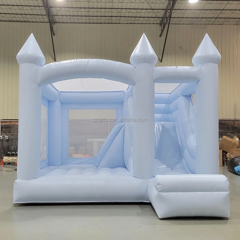 Kids Outdoor House With Slide - 白い弾む城 ウェディング 室内 屋外 子供用 インフレータブル城