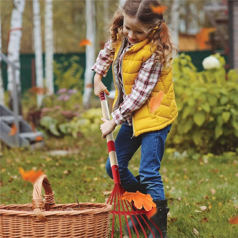 Kids Outdoor Garden Set - ABXE-子供用ガーデンツールセット 木製4点セット-シャベル、熊手、鍬、葉かき、子供向けベストアウトドアツール