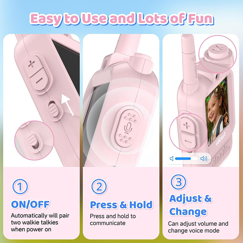 2 個のビデオトランシーバー子供用充電式スクリーンディスプレ - Kids Outdoor Voices のレビューと価格
