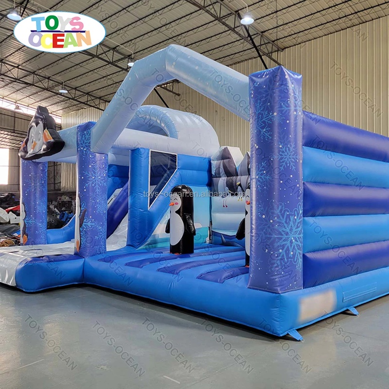 特注デザインの屋外大型遊具城、ペンギンのインフレータブル滑り - Kids Outdoor House With Slide のレビューと価格