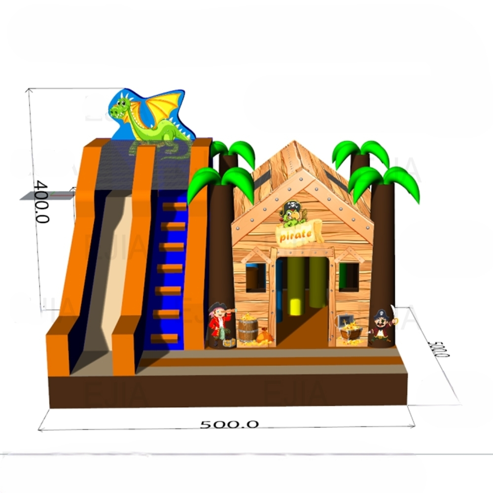 ポータブル商業用17フィート大型インフレータブル海賊ジャング - Kids Outdoor House With Slide のレビューと価格