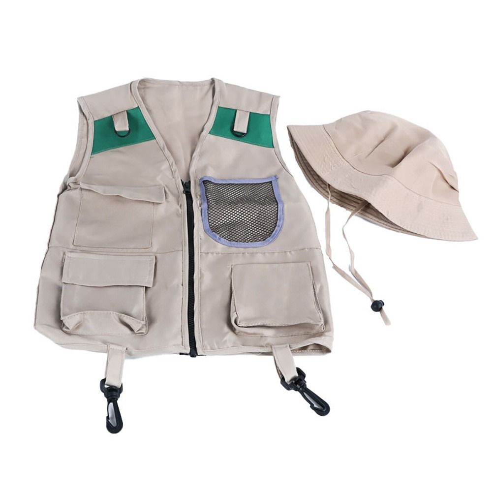 マルチカラー探検家帽子ベストドレスアップゲームベストと帽子子 - Kids Outdoor Adventure Kit のレビューと価格