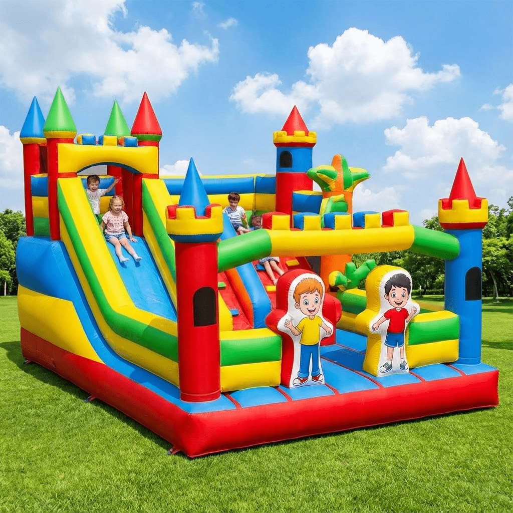 特注ヘビーデューティー業務用インフレータブルジャンパースライ - Kids Outdoor House With Slide のレビューと価格