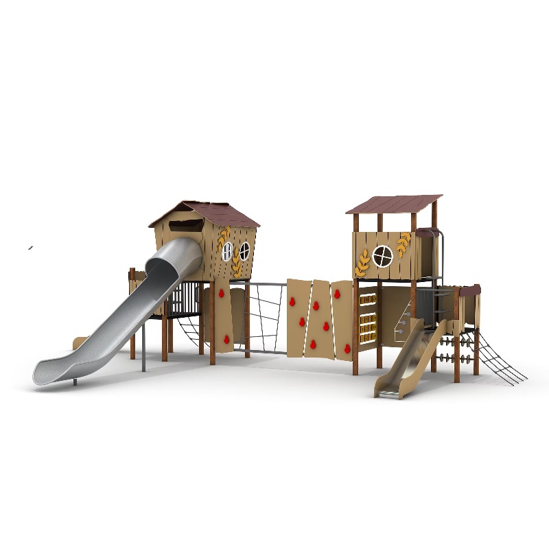 木製屋外遊具セット スチール製プレイハウス 子供用庭園遊具  - Kids Outdoor Garden Set のレビューと価格
