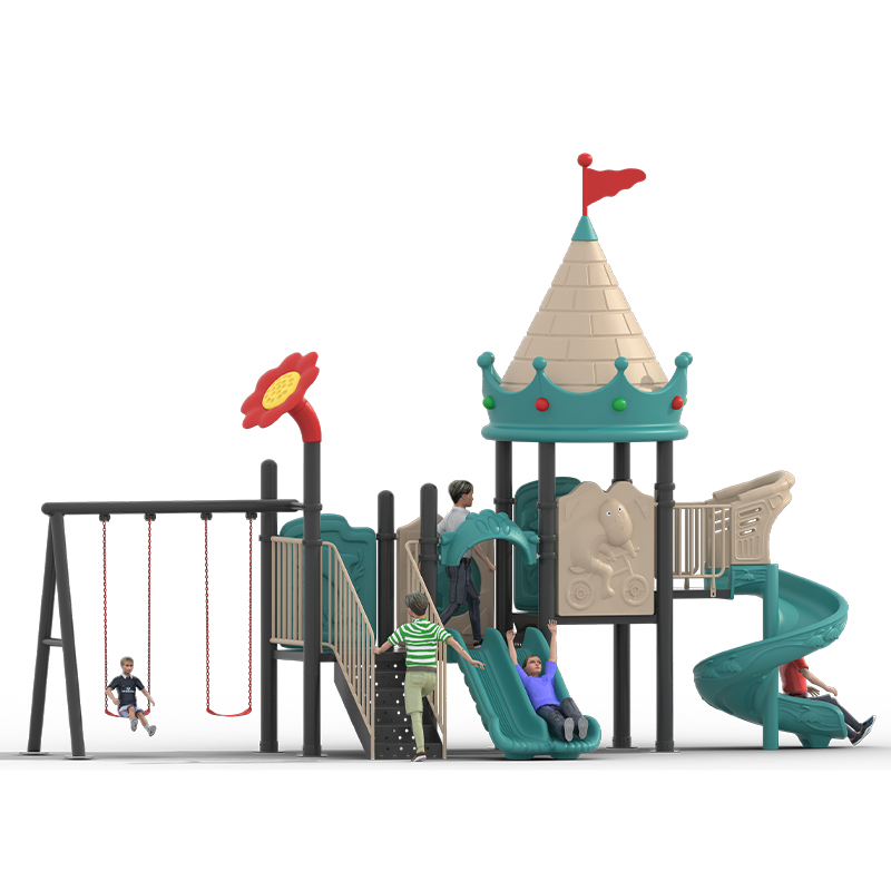 EOキャッスルテーマ キッズ屋外遊具 スパイラル滑り台とブラ - Kids Outdoor Yard Equipment のレビューと価格