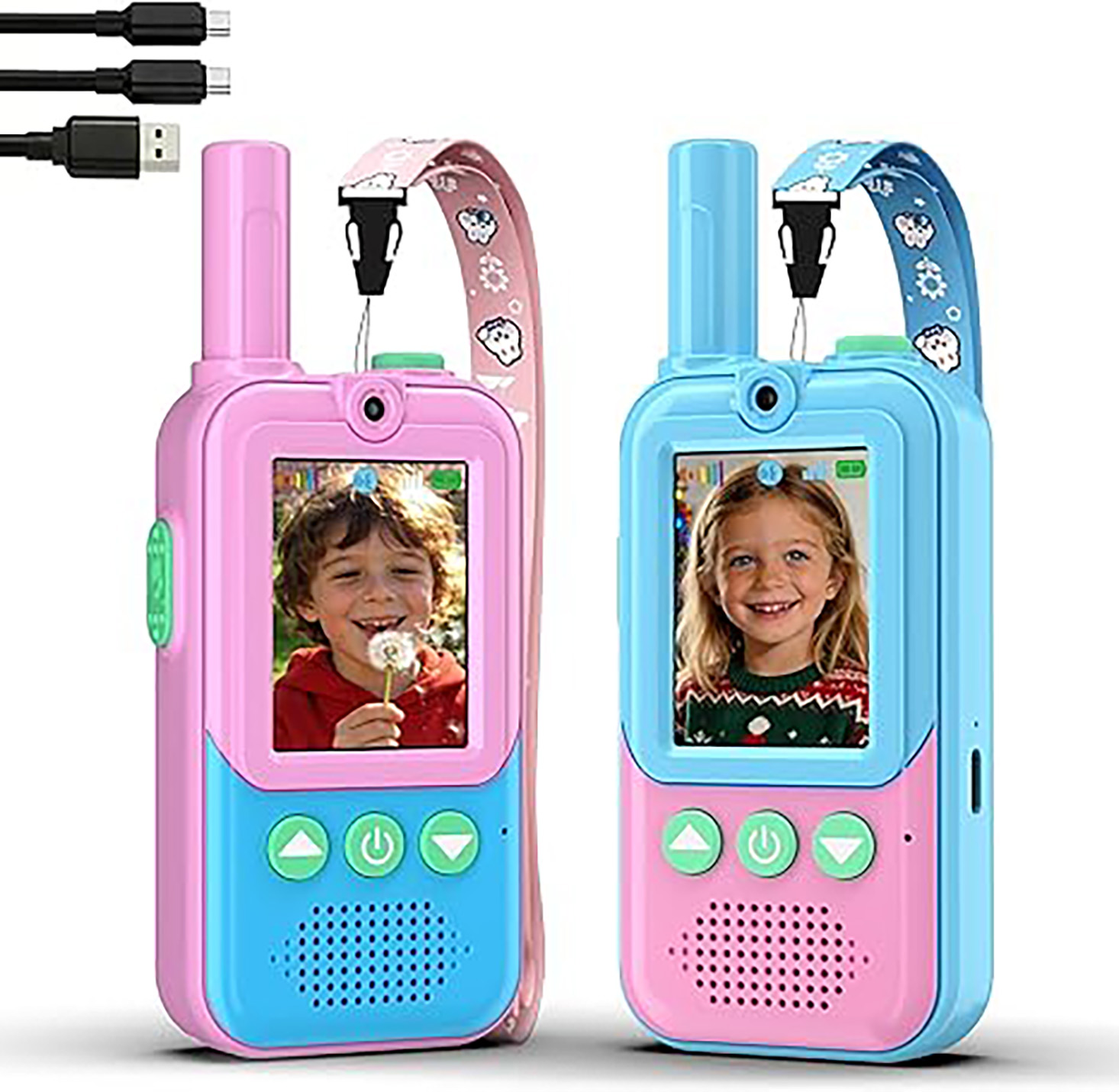 充電式キッズビデオウォーキートーキー2個セット、HDカメラと - Kids Outdoor Voices のレビューと価格