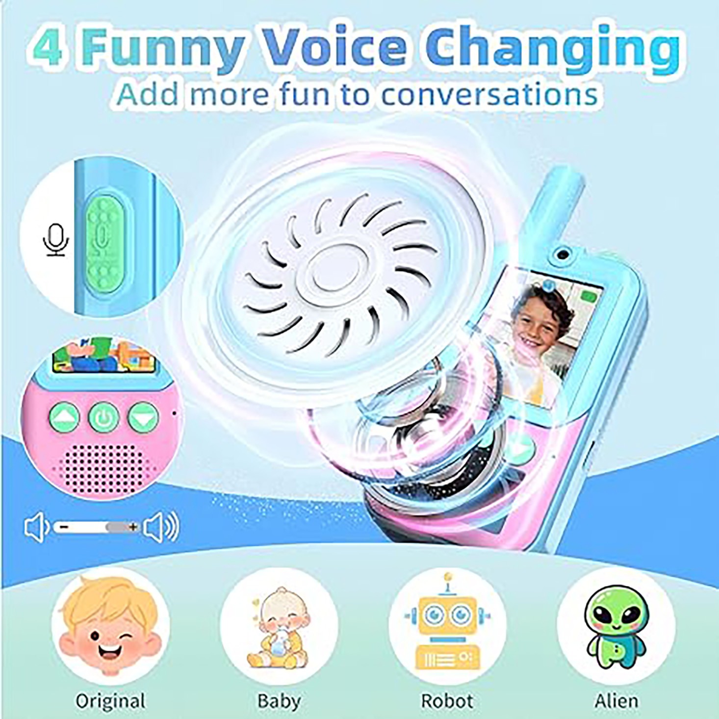 充電式キッズビデオウォーキートーキー2個セット、HDカメラと - Kids Outdoor Voices のレビューと価格