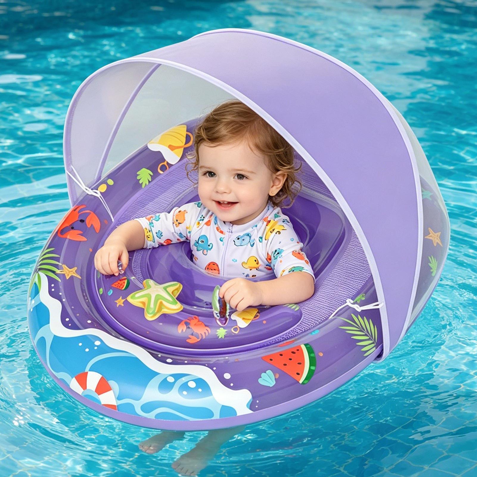 子供用プールチューブ、水に浮かぶ転倒防止浮力付きキャノピー付 - Kids Outdoor Youtube のレビューと価格
