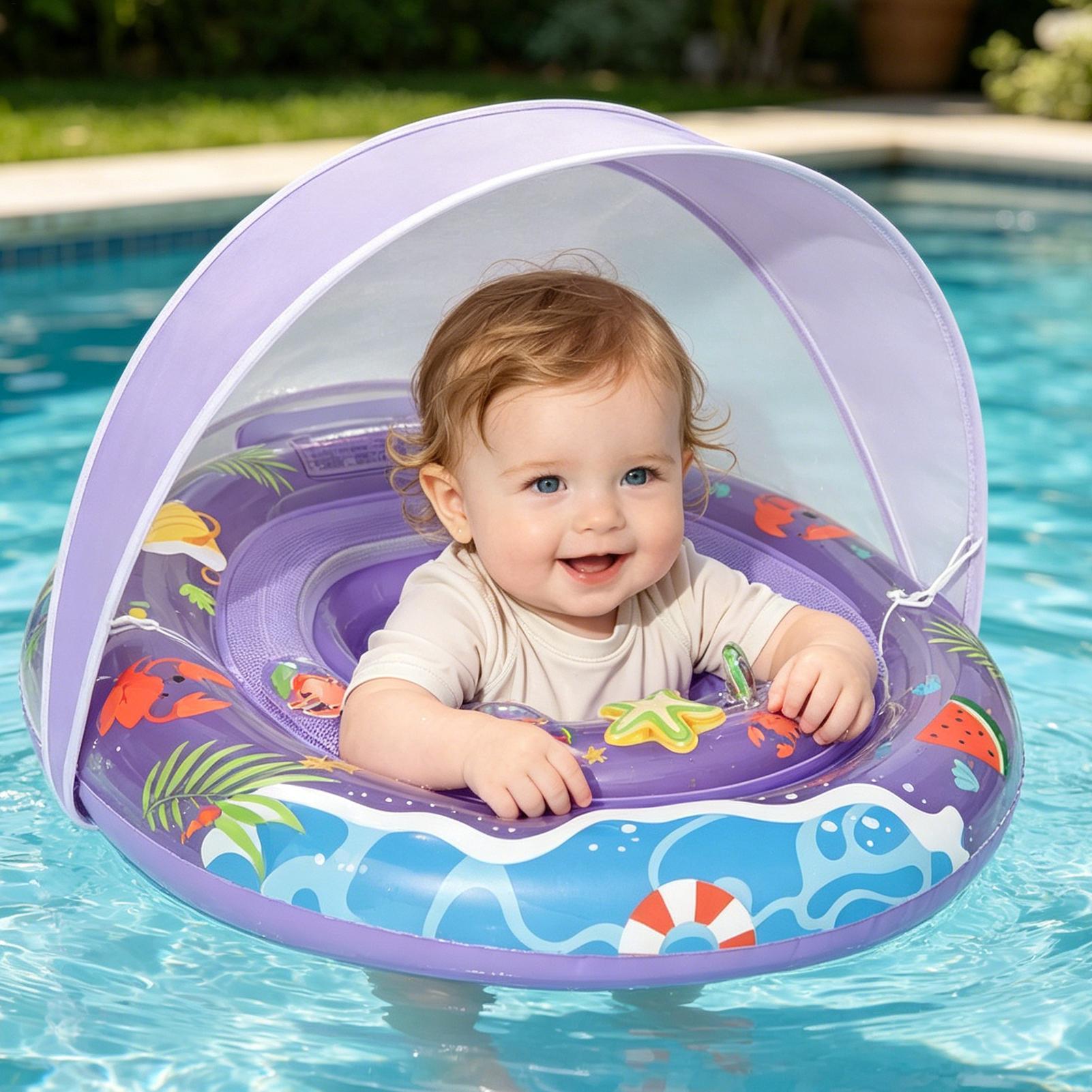 子供用プールチューブ、水に浮かぶ転倒防止浮力付きキャノピー付 - Kids Outdoor Youtube のレビューと価格