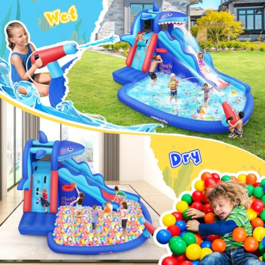 屋外/屋内兼用インフレータブルウォータースライドバウンスハウ - Kids Outdoor House With Slide のレビューと価格
