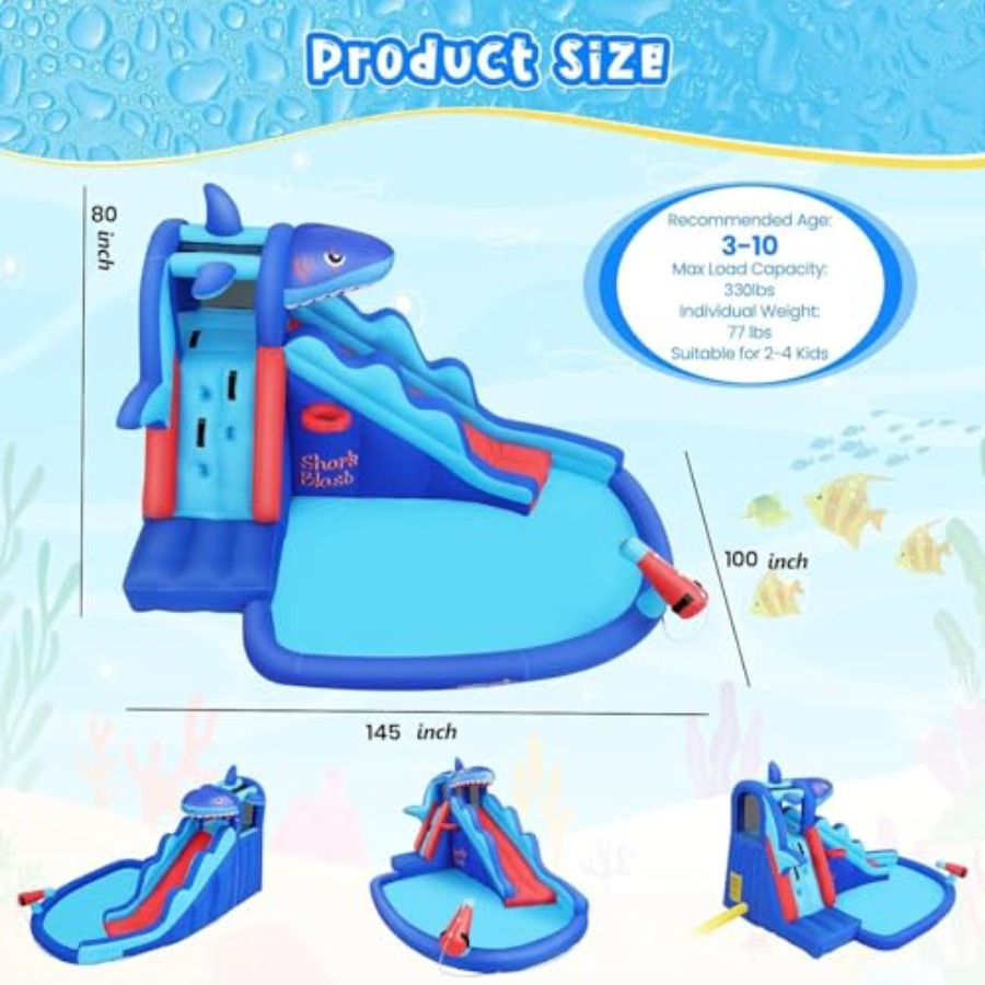 屋外/屋内兼用インフレータブルウォータースライドバウンスハウ - Kids Outdoor House With Slide のレビューと価格