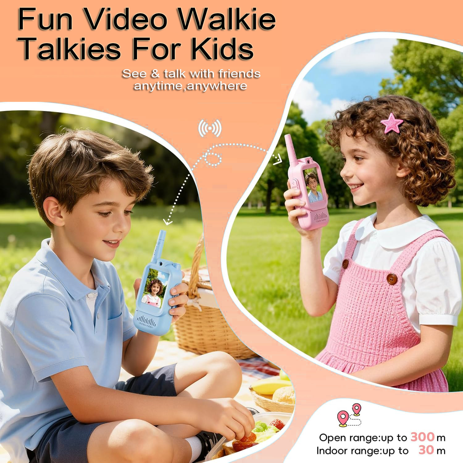 子供用2個セット ビデオウォーキートーキー ディスプレイ画面 - Kids Outdoor Voices のレビューと価格