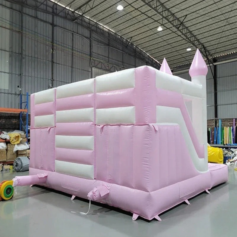 ピンクのプリンセス型インフレータブルバウンスハウスキャッスル - Kids Outdoor House With Slide のレビューと価格