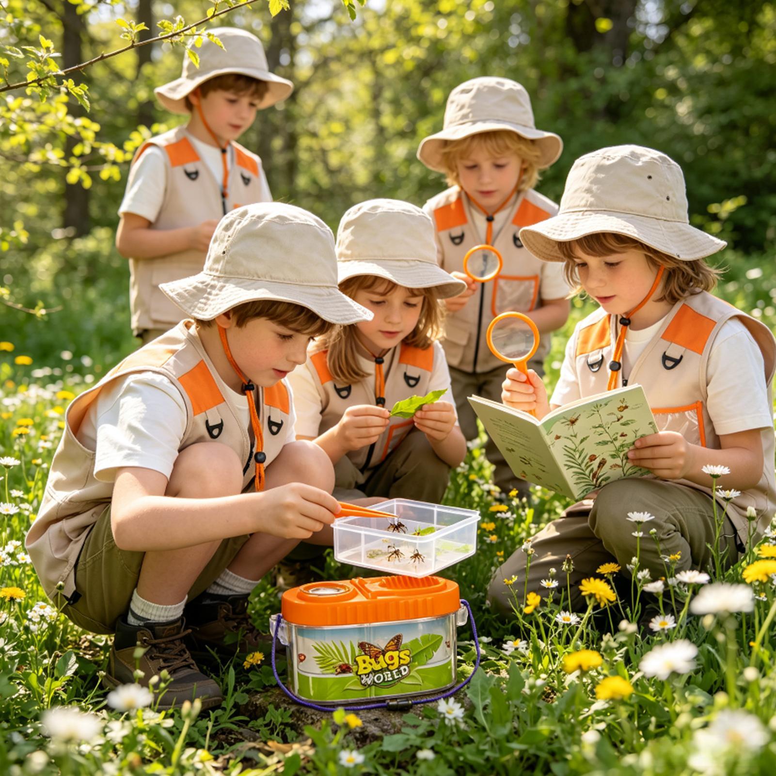 子供用アドベンチャーキット 虫眼鏡付き帽子 軽量科学キット  - Kids Outdoor Adventure Kit のレビューと価格