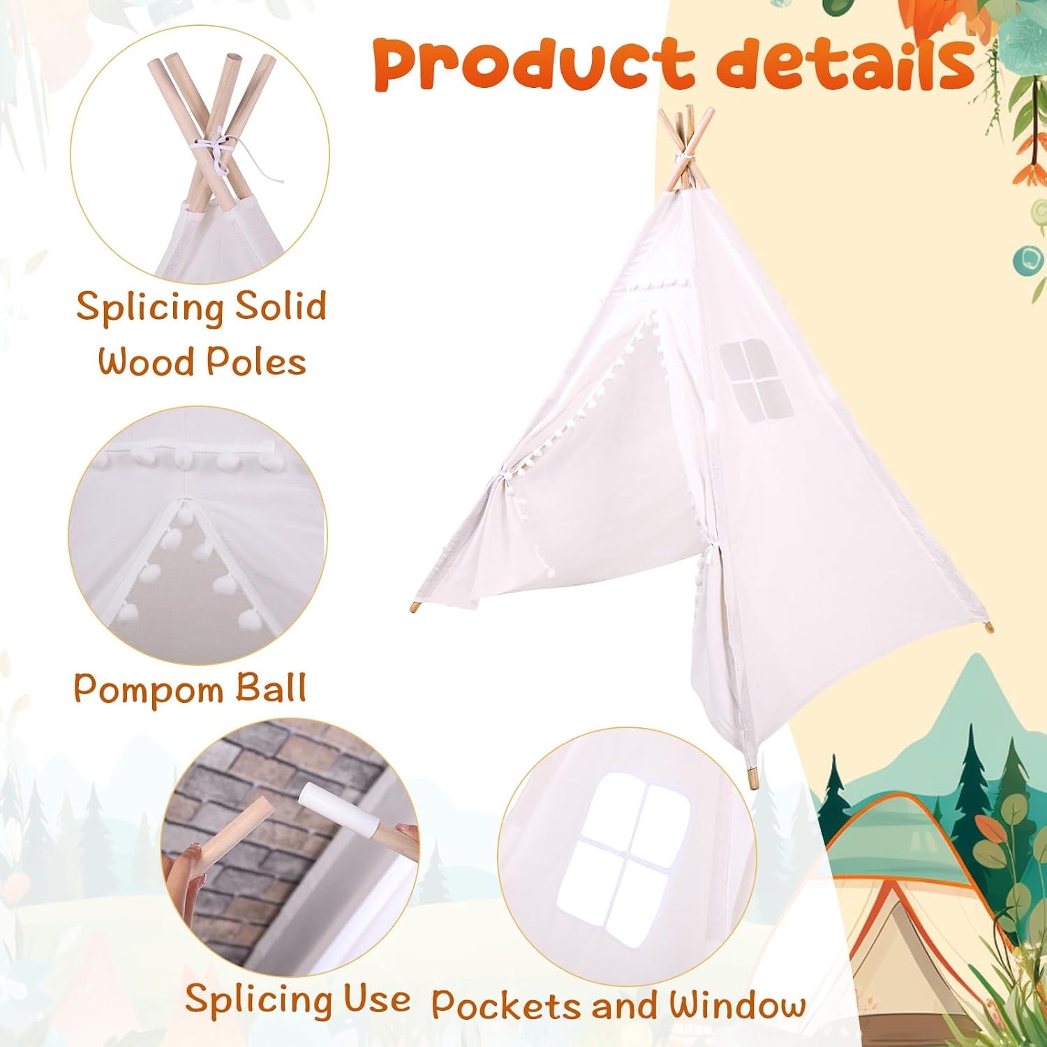 Windyun 6個セット 子供用ティピーテント 折りたたみ - Kids Outdoor Tent のレビューと価格