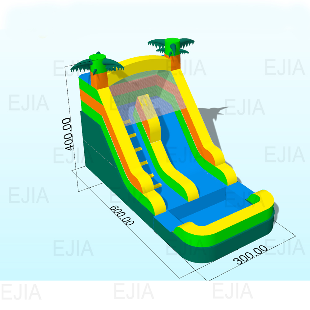 スプラッシュプール付き裏庭インフレータブルスライド - ウォ - Kids Outdoor House With Slide のレビューと価格