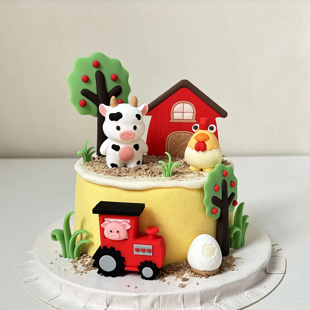 子供のための農場の動物の漫画のケーキデコレーション,牛,ひよ - Kids Outdoor Merry Go Round のレビューと価格