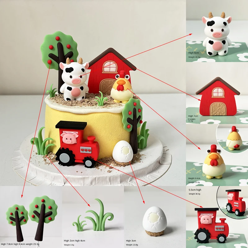 子供のための農場の動物の漫画のケーキデコレーション,牛,ひよ - Kids Outdoor Merry Go Round のレビューと価格