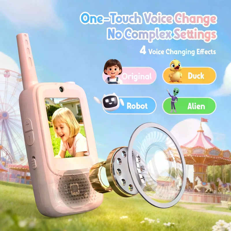子供用ビデオトランシーバー、2台セット、HDカメラと音声機能 - Kids Outdoor Voices のレビューと価格