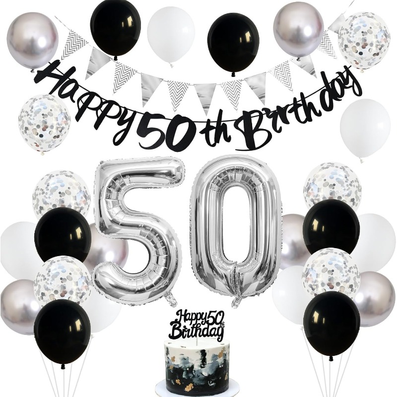 ブラック シルバー ホワイト 50 誕生日パーティーの装飾  - Kids Outdoor Merry Go Round のレビューと価格