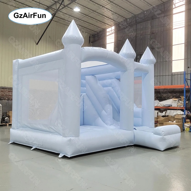 白い弾む城 ウェディング 室内 屋外 子供用 インフレータブ - Kids Outdoor House With Slide のレビューと価格