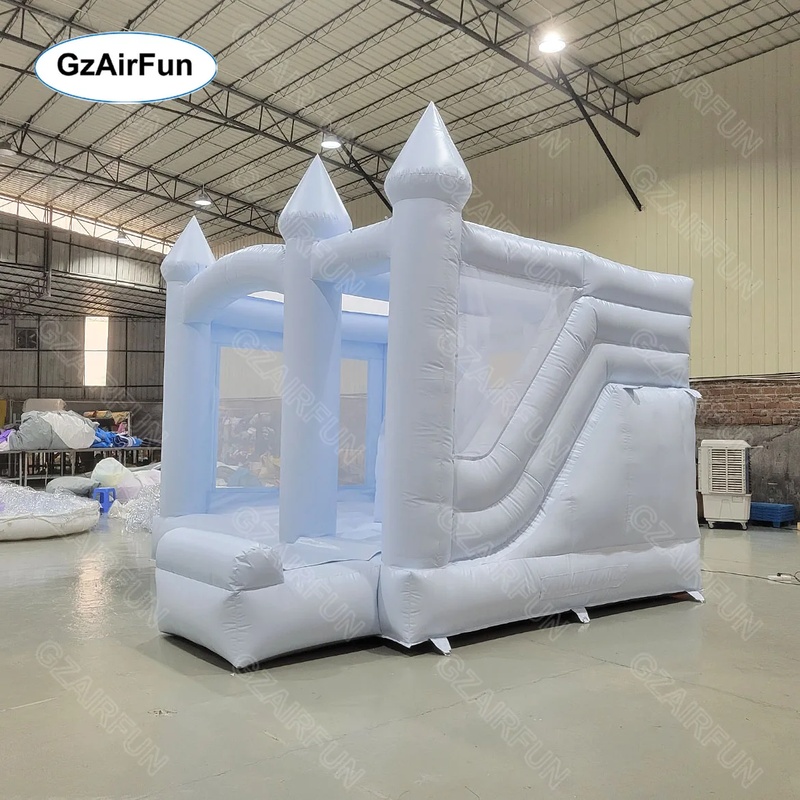 白い弾む城 ウェディング 室内 屋外 子供用 インフレータブ - Kids Outdoor House With Slide のレビューと価格