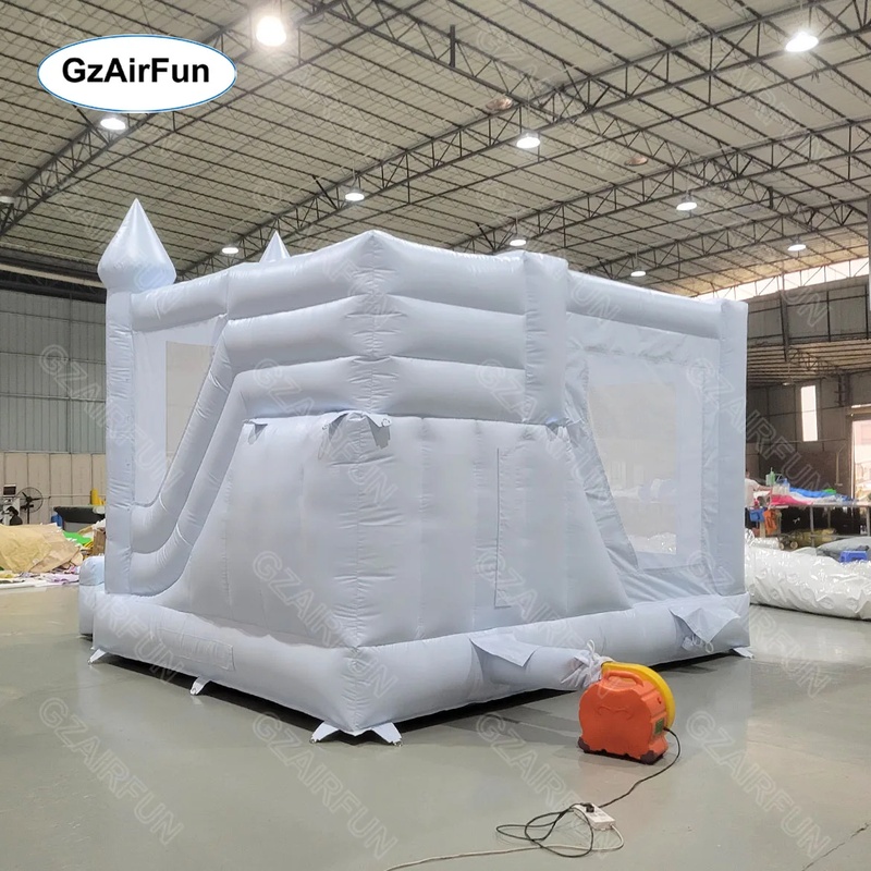 白い弾む城 ウェディング 室内 屋外 子供用 インフレータブ - Kids Outdoor House With Slide のレビューと価格