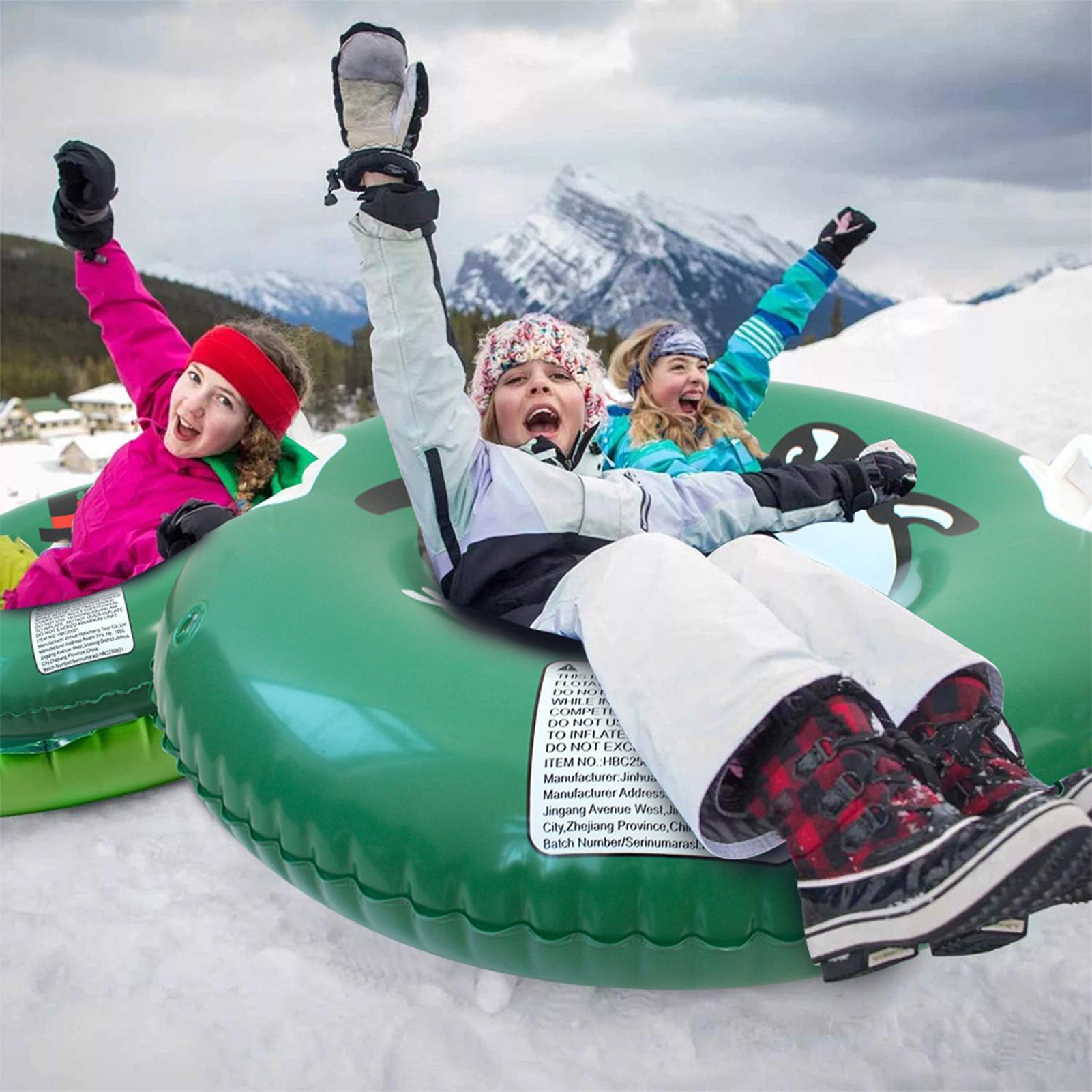インフレータブルスノーチューブ、ハンドル付きの厚手の頑丈なス - Kids Outdoor Youtube のレビューと価格