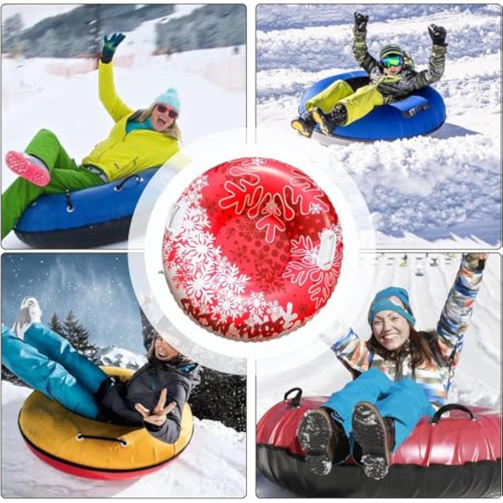 インフレータブルスノーチューブ、ハンドル付きの厚手の頑丈なス - Kids Outdoor Youtube のレビューと価格